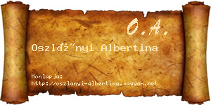 Oszlányi Albertina névjegykártya