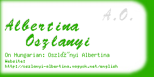 albertina oszlanyi business card